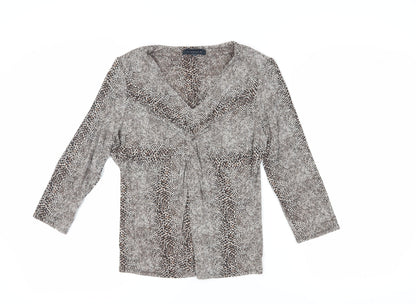 Womens UK Size M Viyella Brown Wrap Blouse