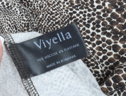 Womens UK Size M Viyella Brown Wrap Blouse