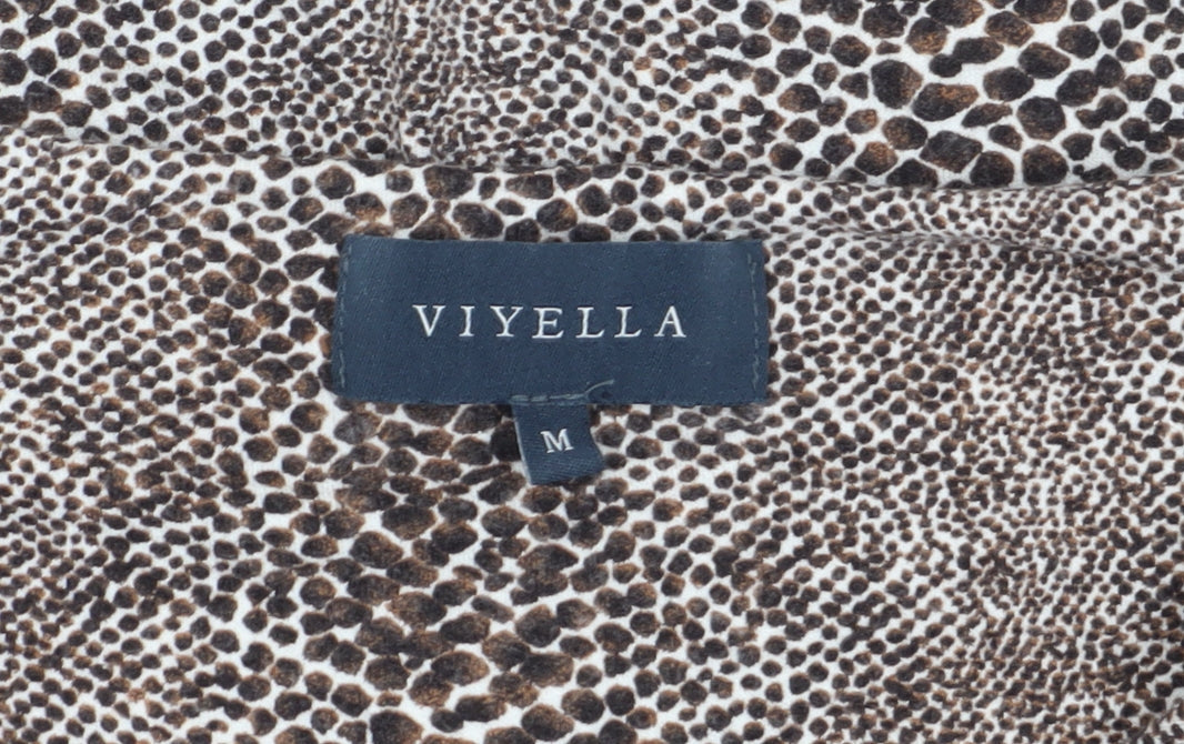 Womens UK Size M Viyella Brown Wrap Blouse