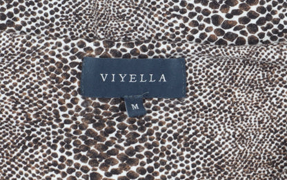 Womens UK Size M Viyella Brown Wrap Blouse