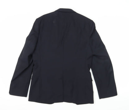 Ben Sherman Men's Black Single Breasted Wool Blend Blazer Jacket Size 38 Regular
