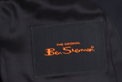 Ben Sherman Men's Black Single Breasted Wool Blend Blazer Jacket Size 38 Regular