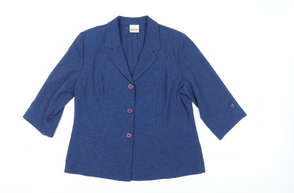 Eastex Women's Blue Three-Button Blazer - Size 14