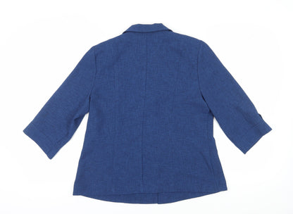 Eastex Women's Blue Three-Button Blazer - Size 14