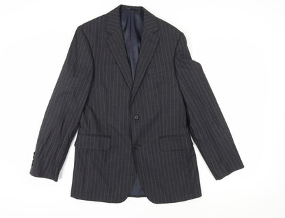 Austin Reed Men's Grey Striped Blazer, Size 38R, Formal