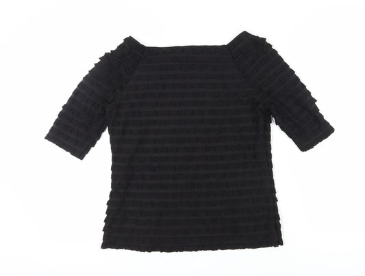 Alexon Women's Black Boat Neck 3/4 Sleeve Blouse