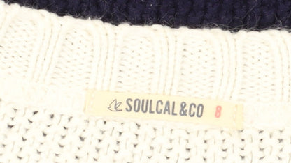 Womens UK Size 8 SoulCal Blue Pullover Jumper