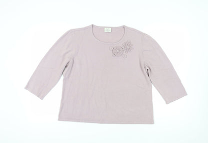 Eastex Women’s Beige 3/4 Sleeve Pullover Jumper