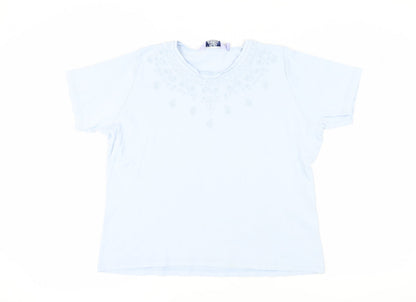 Womens UK Size 18-20 Honor Millburn Blue Basic T-Shirt