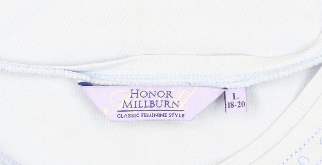 Womens UK Size 18-20 Honor Millburn Blue Basic T-Shirt
