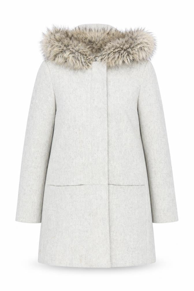 Womens UK Size 8 French Connection Grey Overcoat