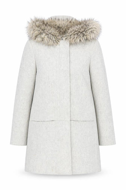 Womens UK Size 8 French Connection Grey Overcoat