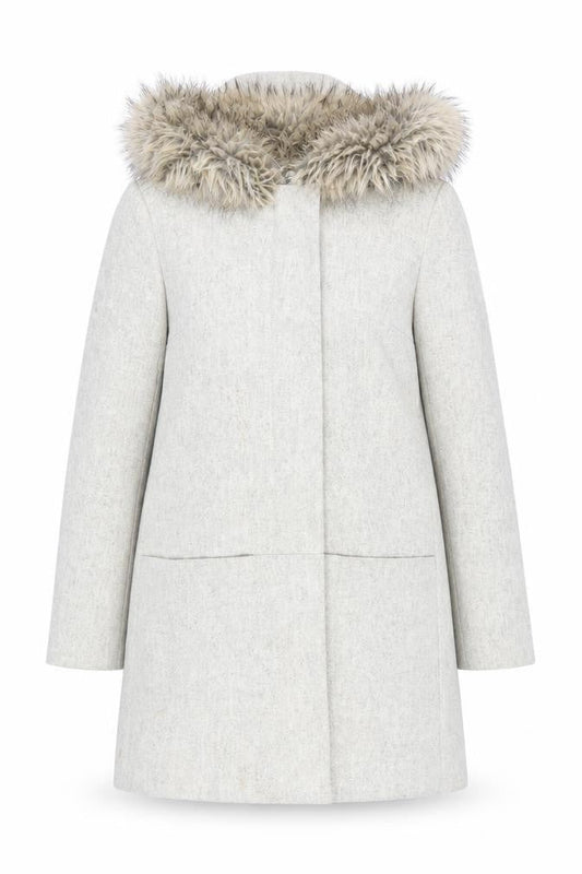 Womens UK Size 8 French Connection Grey Overcoat