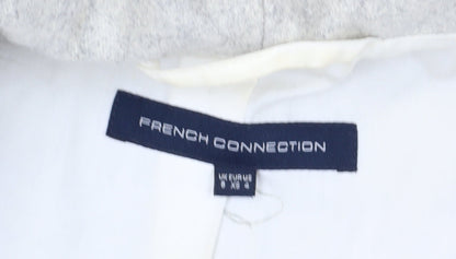 French Connection Women's Grey Hooded Overcoat Size 8