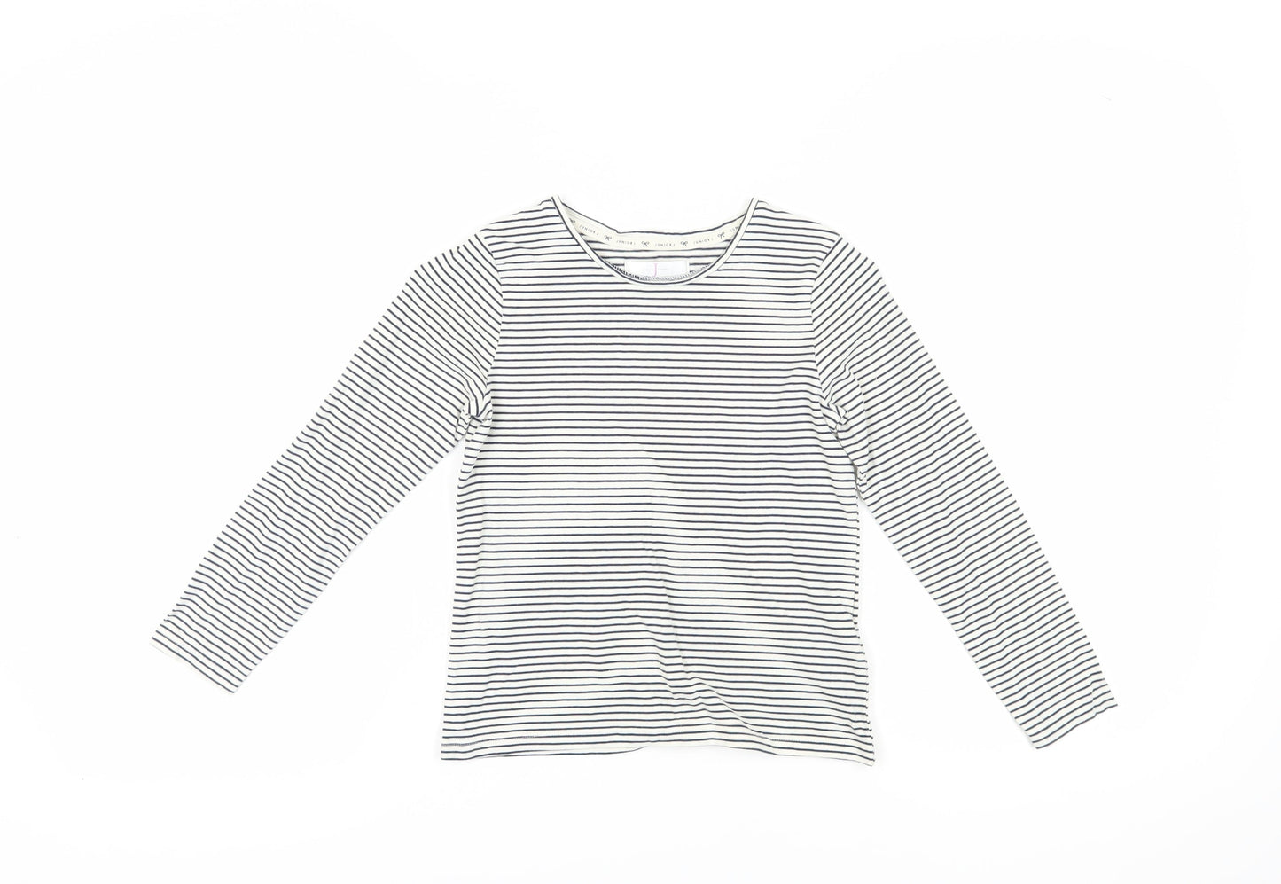 Jasper Conran Girls White Striped Long Sleeve T-Shirt, Size 9
