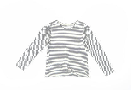 Jasper Conran Girls White Striped Long Sleeve T-Shirt, Size 9