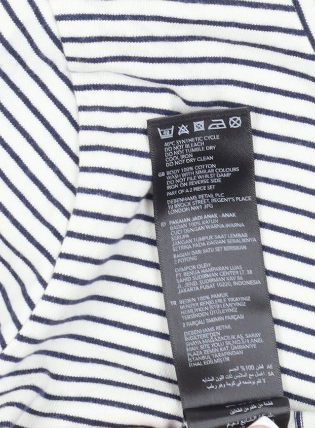 Jasper Conran Girls White Striped Long Sleeve T-Shirt, Size 9