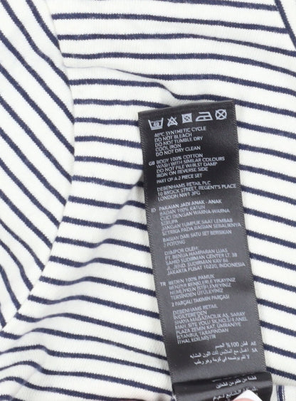 Jasper Conran Girls White Striped Long Sleeve T-Shirt, Size 9