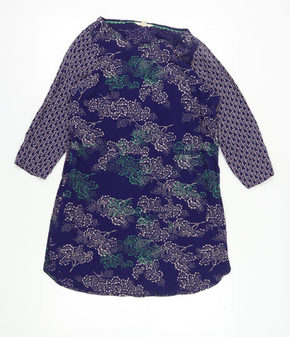 White Stuff Women's Blue Floral Shift Dress Size 14