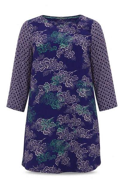 White Stuff Women's Blue Floral Shift Dress Size 14