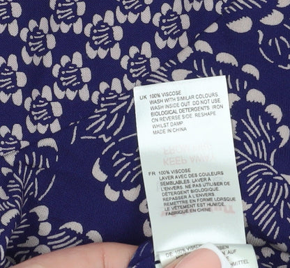 White Stuff Women's Blue Floral Shift Dress Size 14
