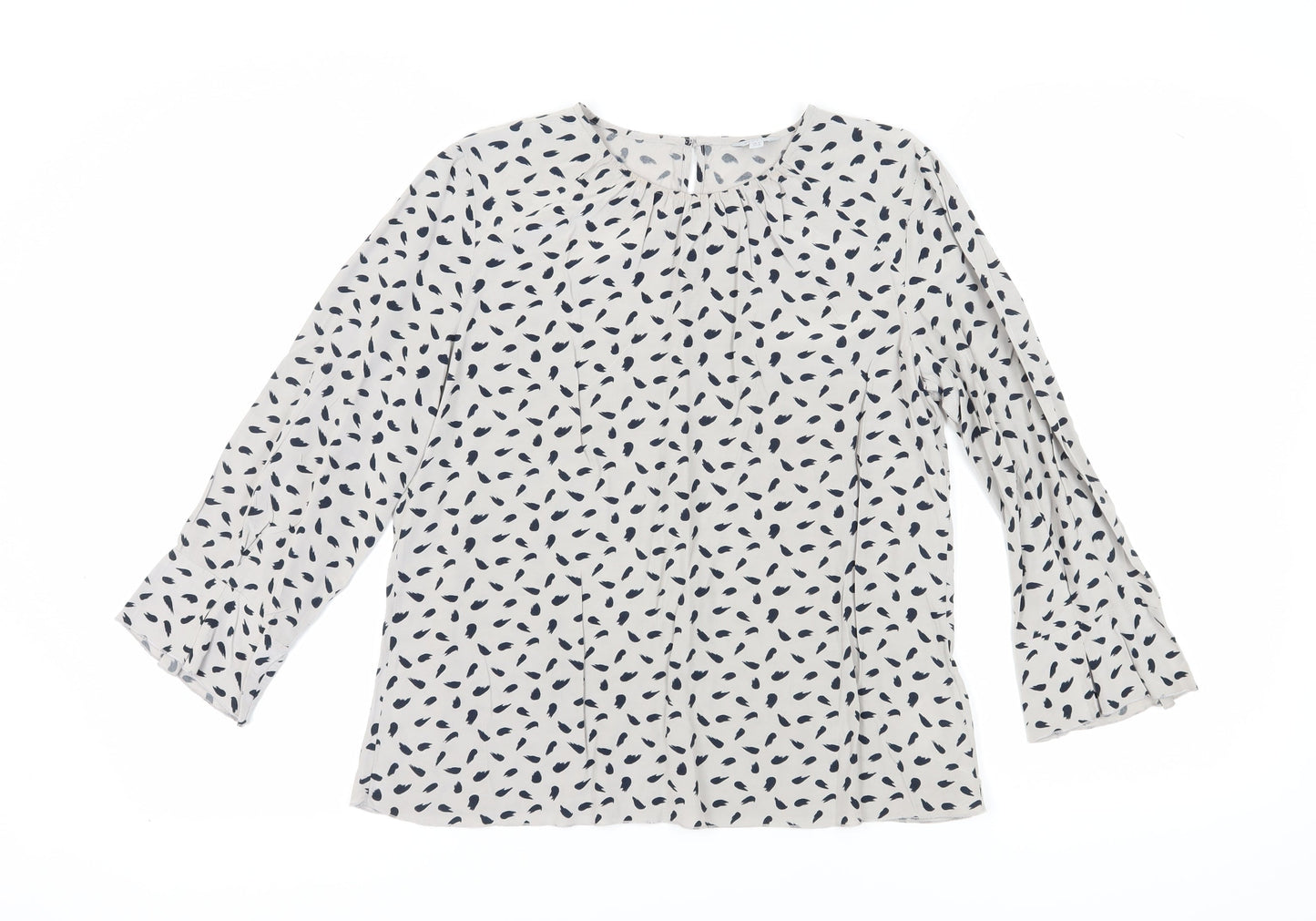 Womens UK Size 10 Jigsaw Grey Basic Blouse