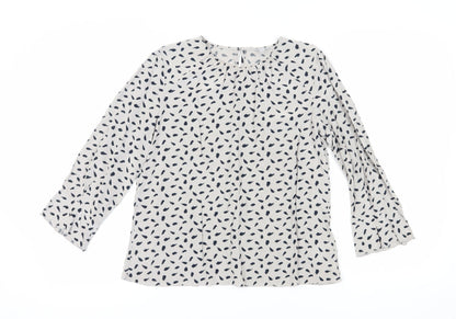 Womens UK Size 10 Jigsaw Grey Basic Blouse