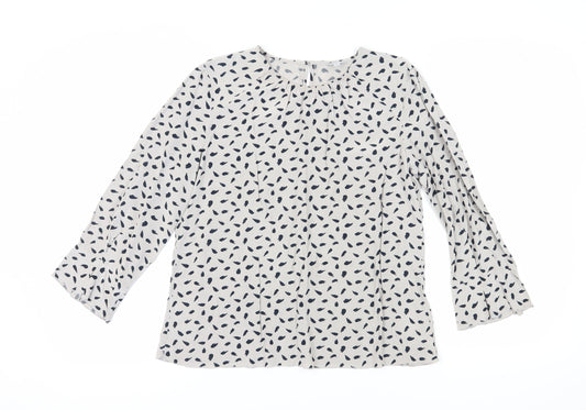 Womens UK Size 10 Jigsaw Grey Basic Blouse