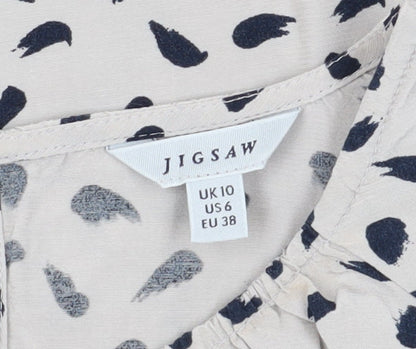 Womens UK Size 10 Jigsaw Grey Basic Blouse