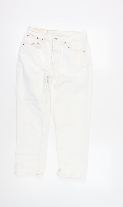 Topshop Women's White Straight Jeans Size 10