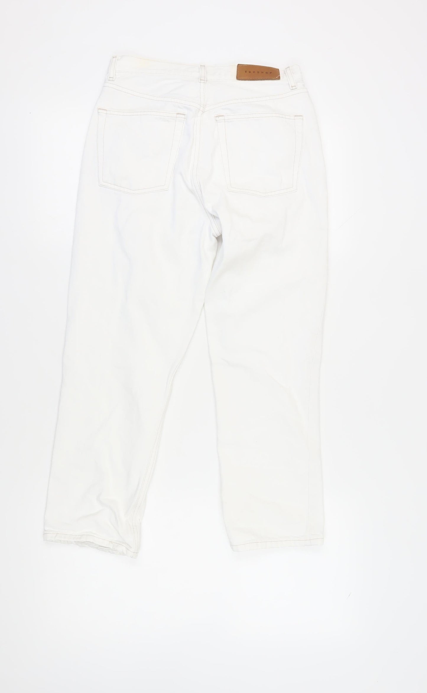 Topshop Women's White Straight Jeans Size 10