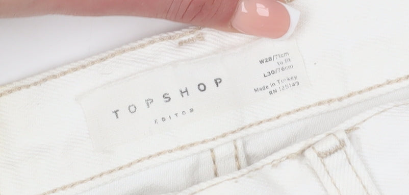 Topshop Women's White Straight Jeans Size 10