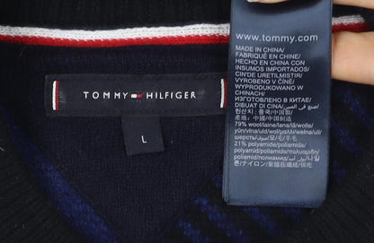 Tommy Hilfiger Men's Blue Fair Isle Pullover, Size L