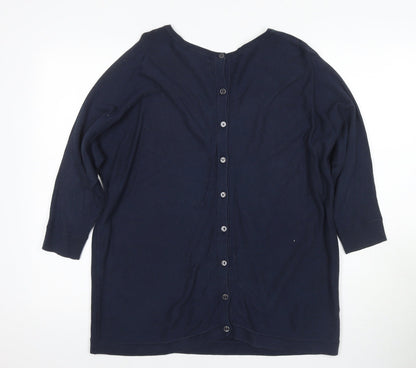 Laura Ashley Women's Blue Cardigan, Size 12, 3/4 Sleeve