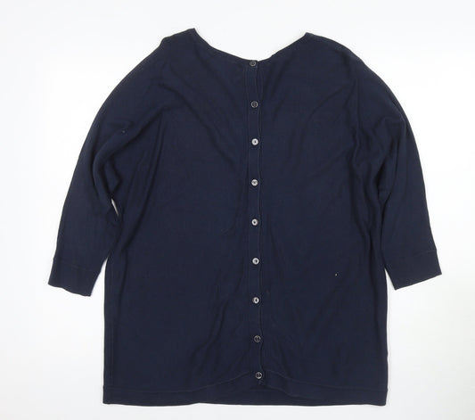 Laura Ashley Women's Blue Cardigan, Size 12, 3/4 Sleeve