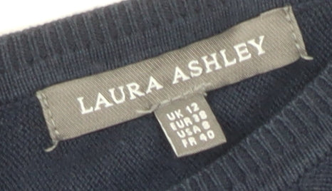 Laura Ashley Women's Blue Cardigan, Size 12, 3/4 Sleeve