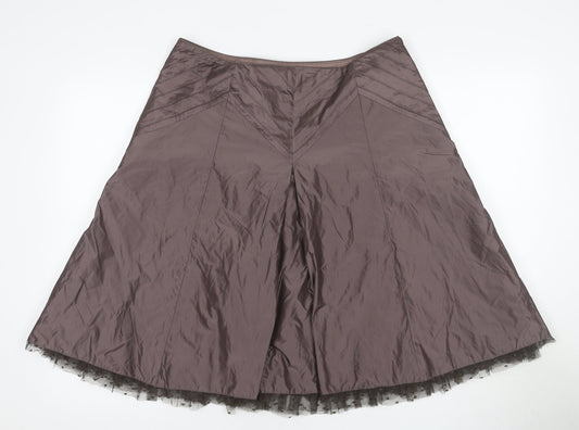 Karen Millen Women's Brown A-Line Skirt Size 14