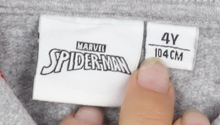 Marvel Spider-Man Boys Grey Full Zip Hoodie 4 Years