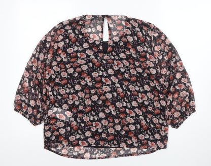 Jacqueline de Yong Women's Multicoloured Floral Blouse Size 8