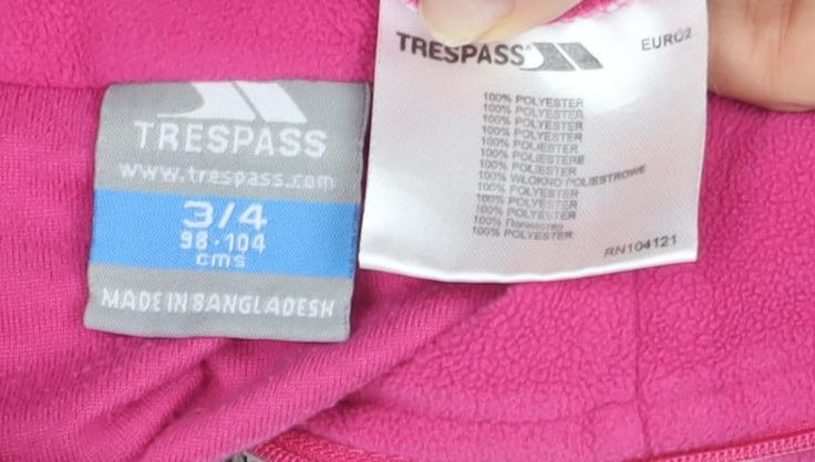 Trespass Girls Pink Pullover Hoodie, 3-4 Years, Lightweight