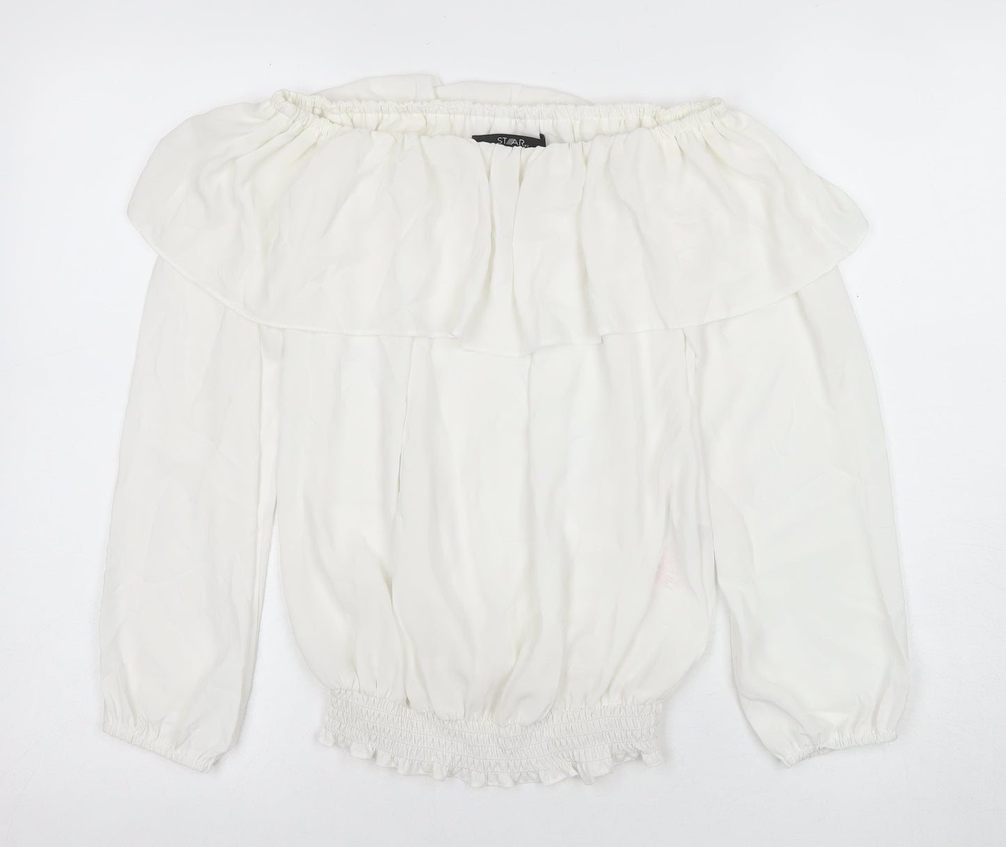 Womens UK Size 8 Julien Macdonald White Tunic Blouse