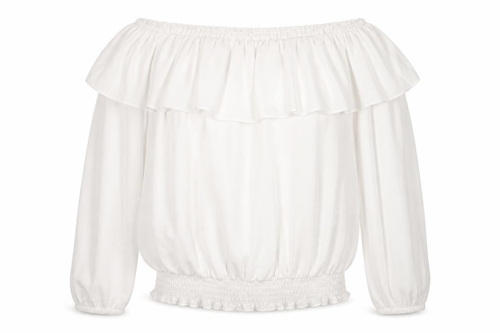 Womens UK Size 8 Julien Macdonald White Tunic Blouse