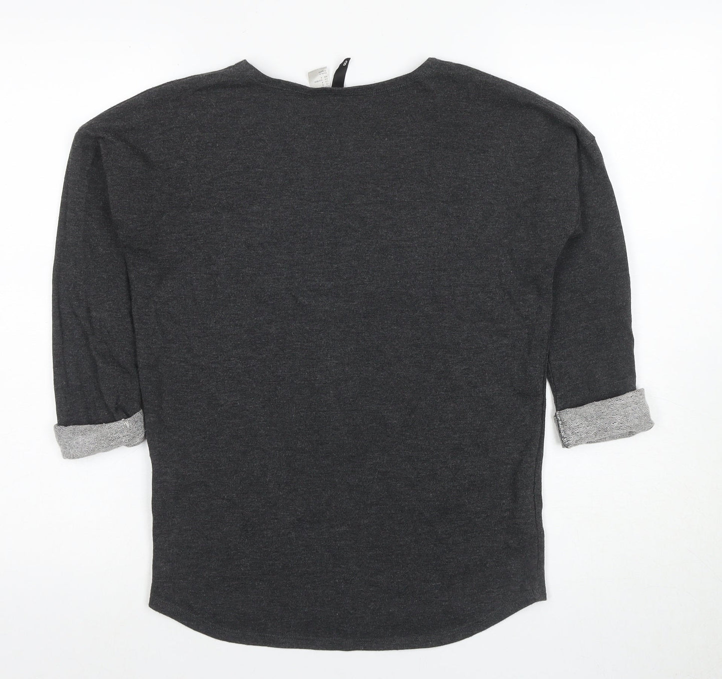 H&M Women Grey Skull Pullover Sweatshirt Size 6