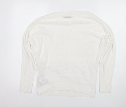AllSaints Women's Ivory Boat Neck Knit Sweater M