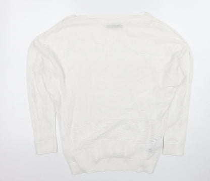 AllSaints Women's Ivory Boat Neck Knit Sweater M