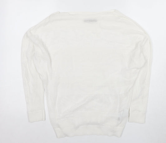 AllSaints Women's Ivory Boat Neck Knit Sweater M