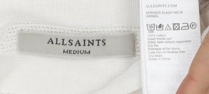 AllSaints Women's Ivory Boat Neck Knit Sweater M
