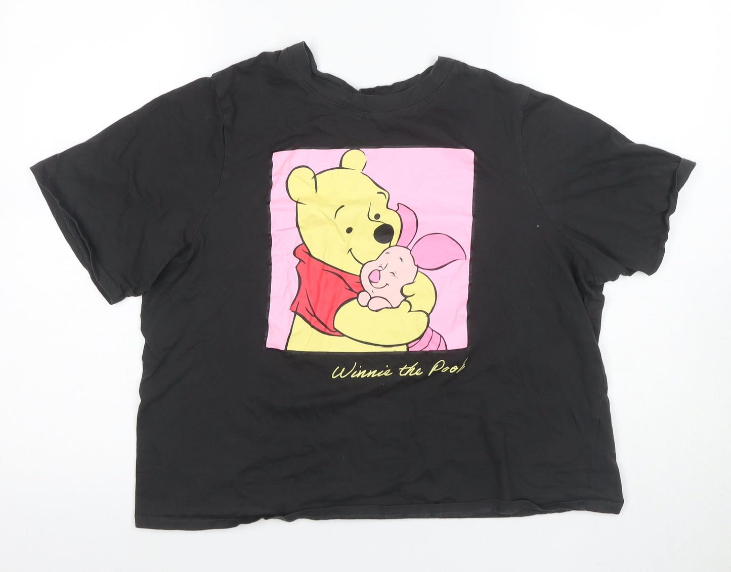 Disney Women's Black Winnie the Pooh T-Shirt Size 14