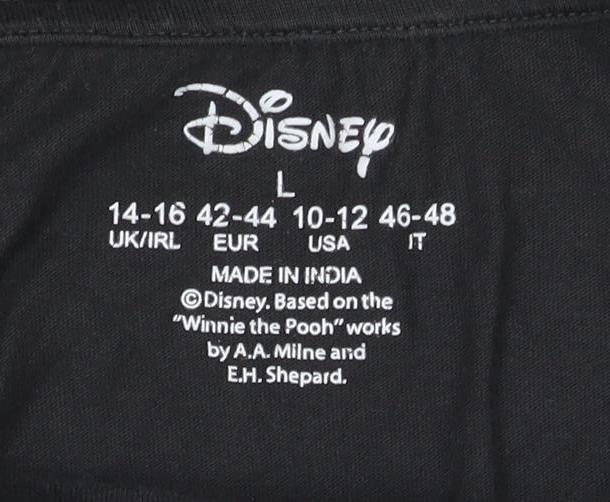 Disney Women's Black Winnie the Pooh T-Shirt Size 14