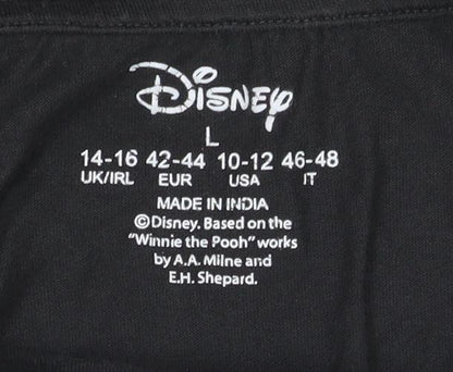 Disney Women's Black Winnie the Pooh T-Shirt Size 14
